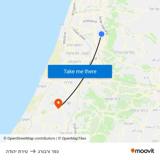 טירת יהודה to כפר ורבורג map
