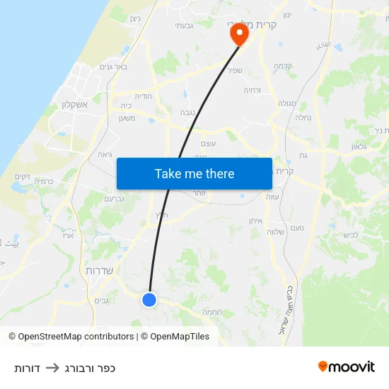 דורות to כפר ורבורג map
