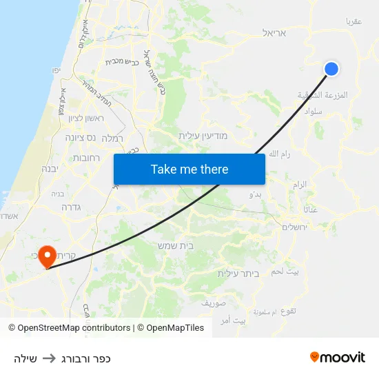 שילה to כפר ורבורג map