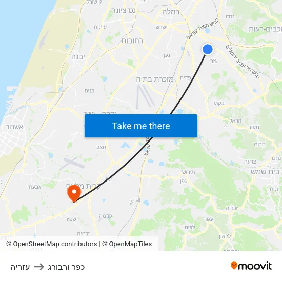 עזריה to כפר ורבורג map
