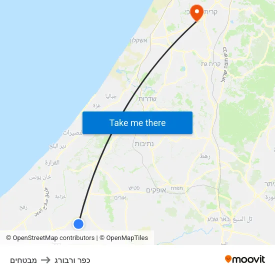 מבטחים to כפר ורבורג map