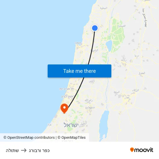שתולה to כפר ורבורג map