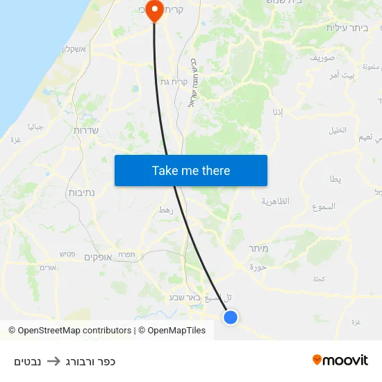 נבטים to כפר ורבורג map