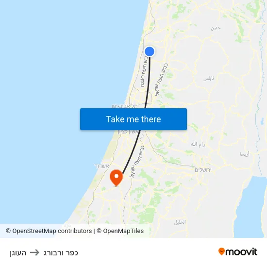 העוגן to כפר ורבורג map
