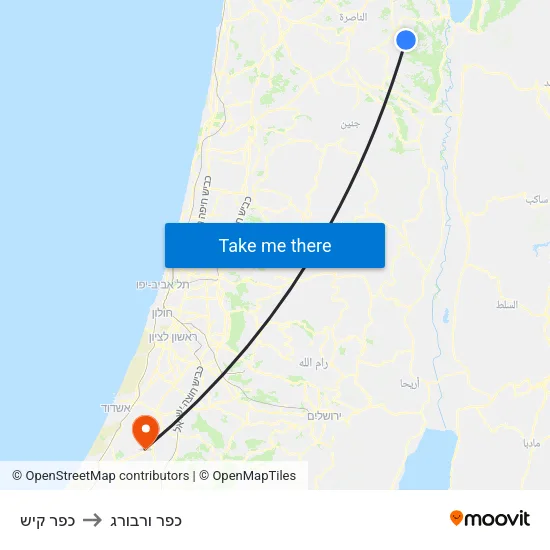 כפר קיש to כפר ורבורג map