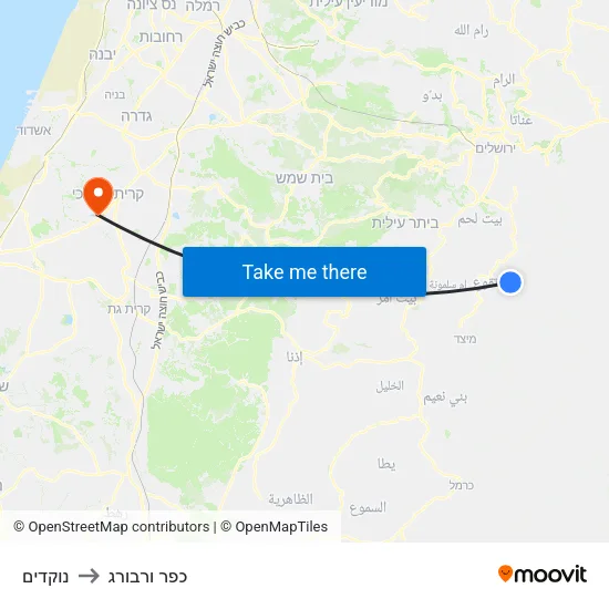 נוקדים to כפר ורבורג map