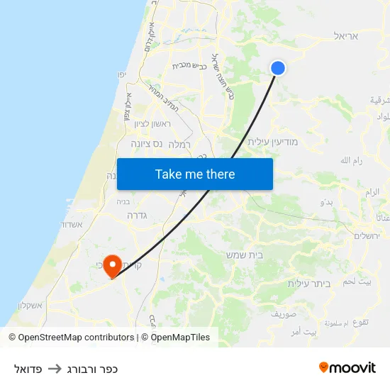 פדואל to כפר ורבורג map