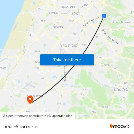 גמזו to כפר ורבורג map