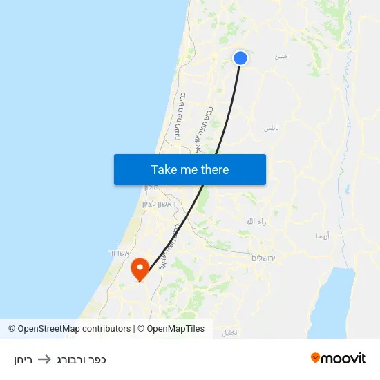 ריחן to כפר ורבורג map