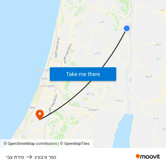טירת צבי to כפר ורבורג map
