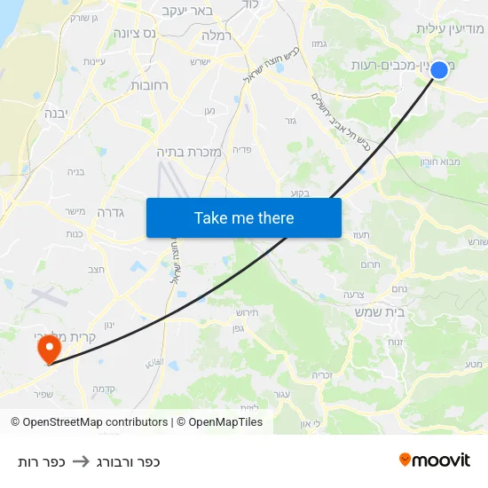 כפר רות to כפר ורבורג map
