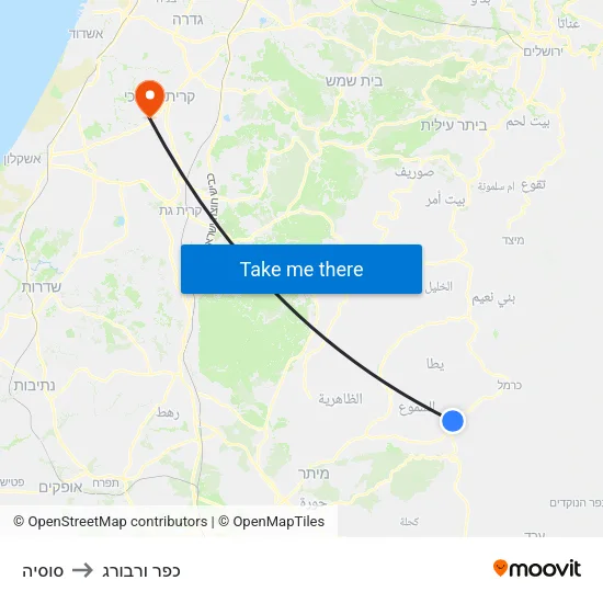סוסיה to כפר ורבורג map