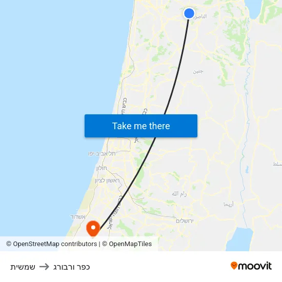 שמשית to כפר ורבורג map