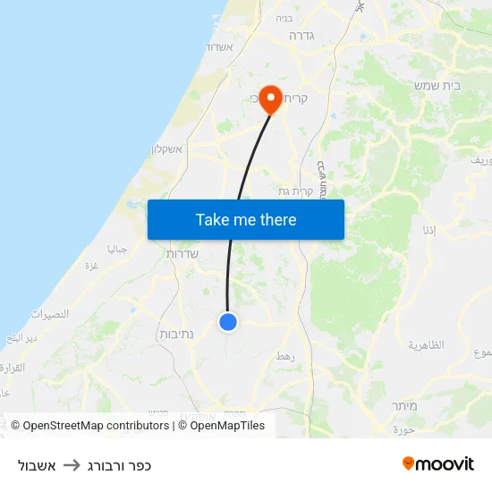 אשבול to כפר ורבורג map