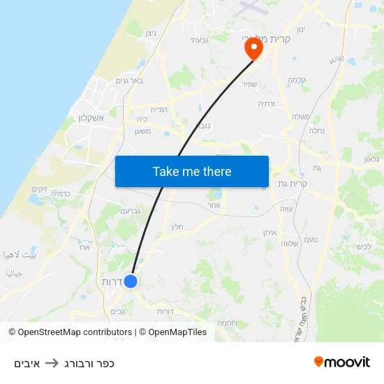 איבים to כפר ורבורג map