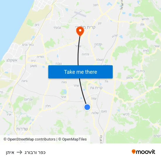 איתן to כפר ורבורג map