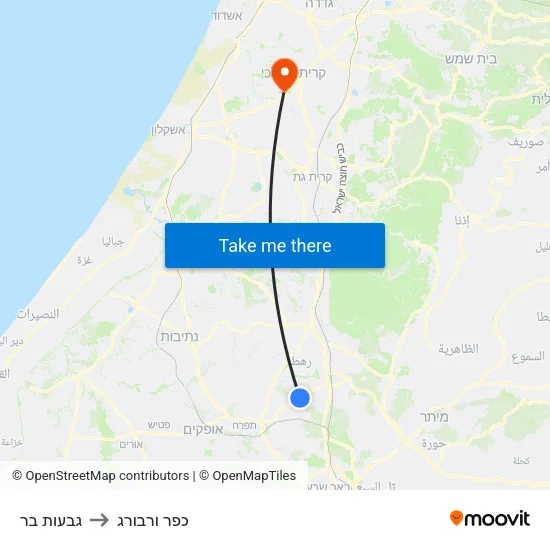 גבעות בר to כפר ורבורג map