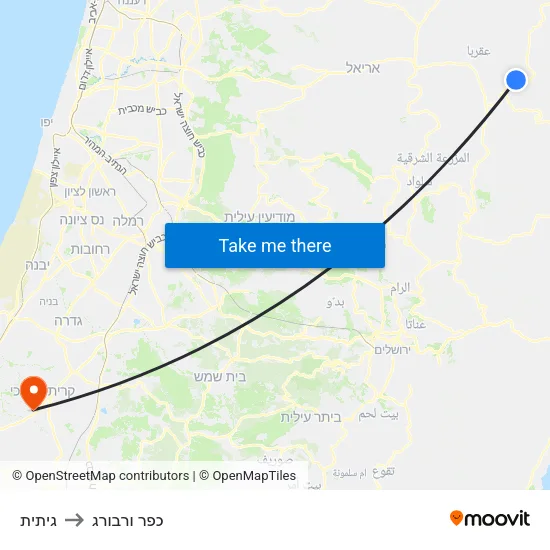 גיתית to כפר ורבורג map