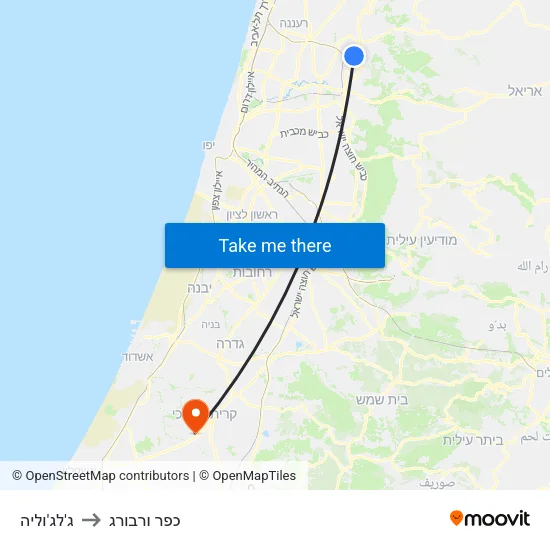 ג'לג'וליה to כפר ורבורג map