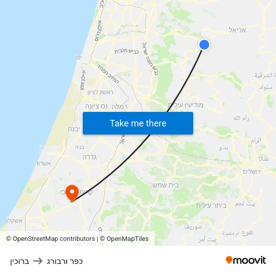 ברוכין to כפר ורבורג map
