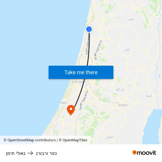 גאולי תימן to כפר ורבורג map