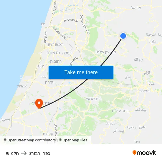 חלמיש to כפר ורבורג map