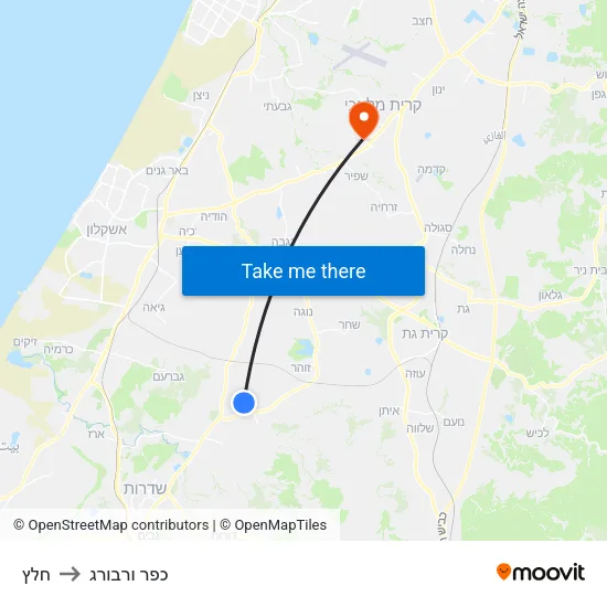 חלץ to כפר ורבורג map