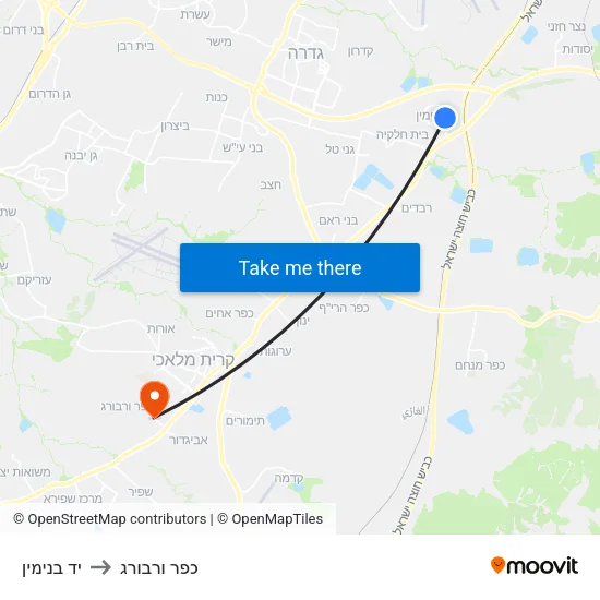 יד בנימין to כפר ורבורג map