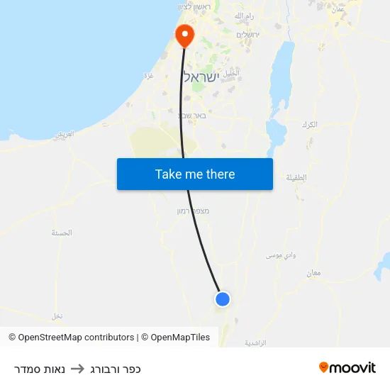 נאות סמדר to כפר ורבורג map