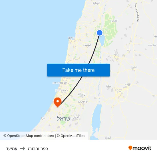עמיעד to כפר ורבורג map