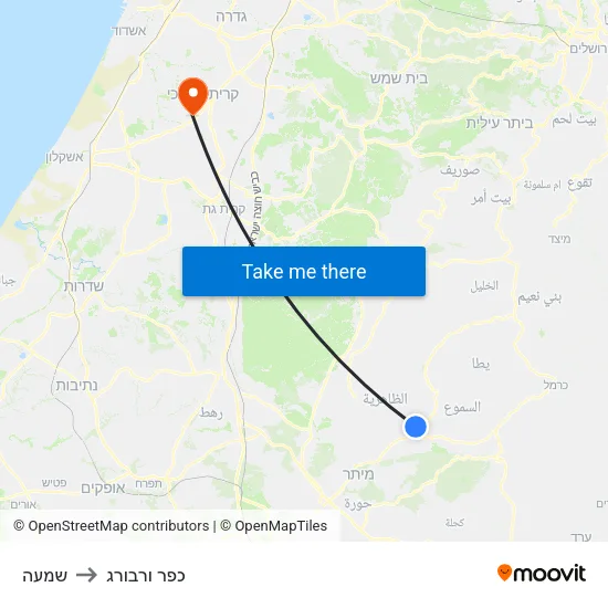 שמעה to כפר ורבורג map