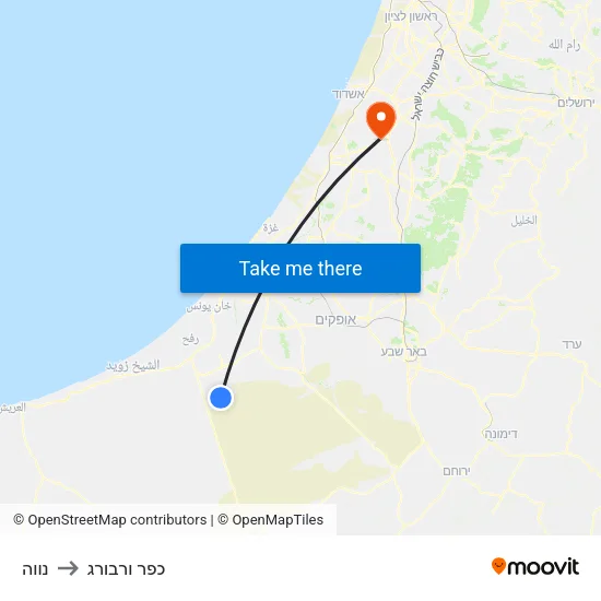 נווה to כפר ורבורג map