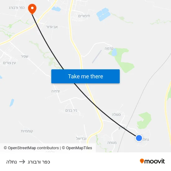 נחלה to כפר ורבורג map