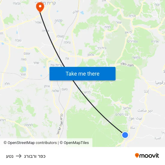 נטע to כפר ורבורג map