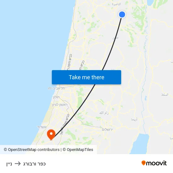 ניין to כפר ורבורג map