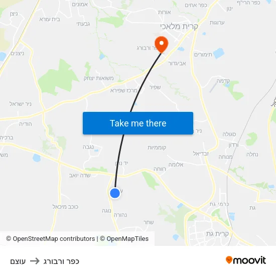 עוצם to כפר ורבורג map