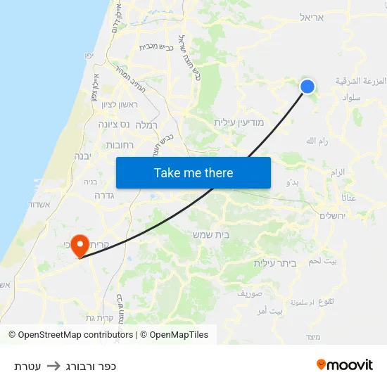 עטרת to כפר ורבורג map