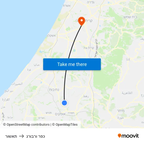 תאשור to כפר ורבורג map
