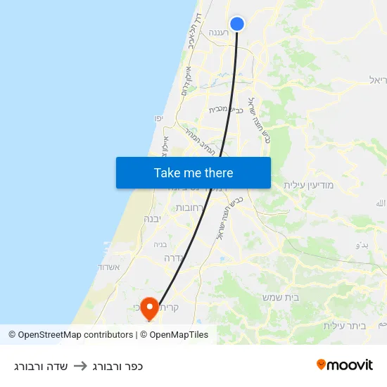 שדה ורבורג to כפר ורבורג map