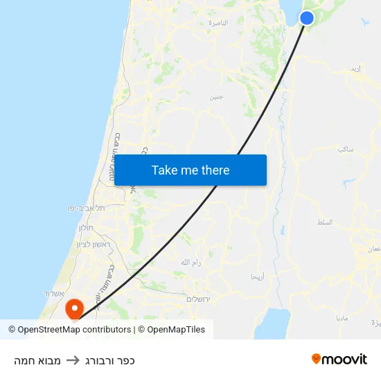 מבוא חמה to כפר ורבורג map