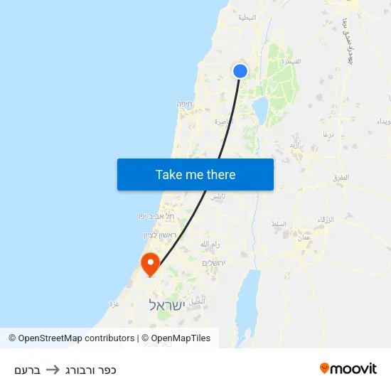ברעם to כפר ורבורג map