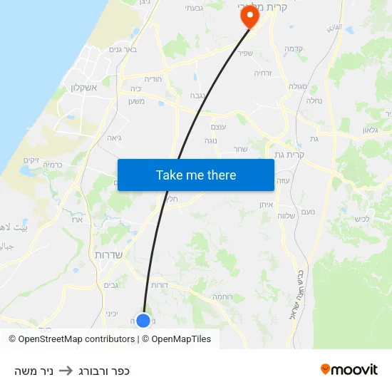 ניר משה to כפר ורבורג map