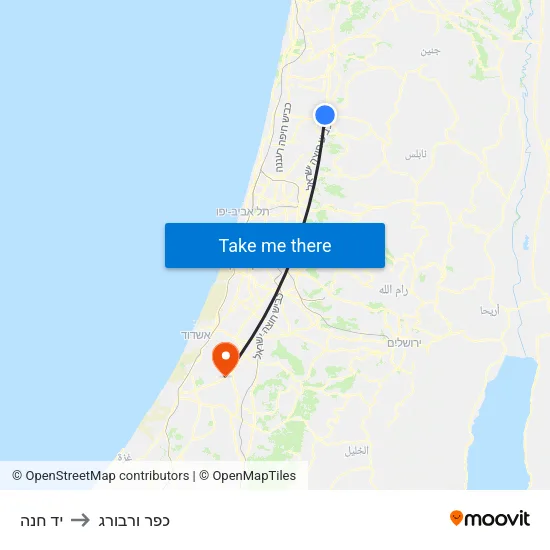 יד חנה to כפר ורבורג map