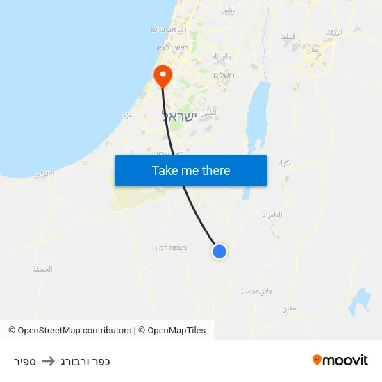 ספיר to כפר ורבורג map
