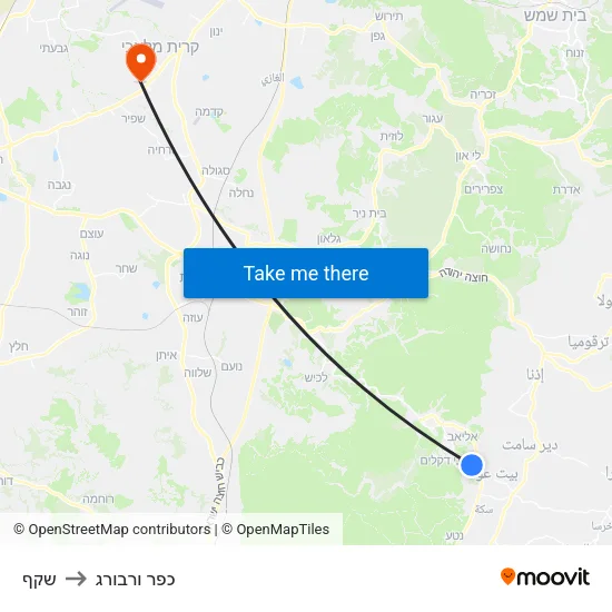 שקף to כפר ורבורג map