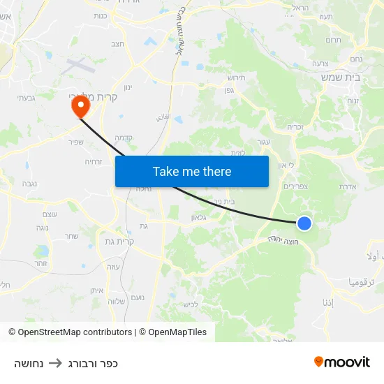 נחושה to כפר ורבורג map