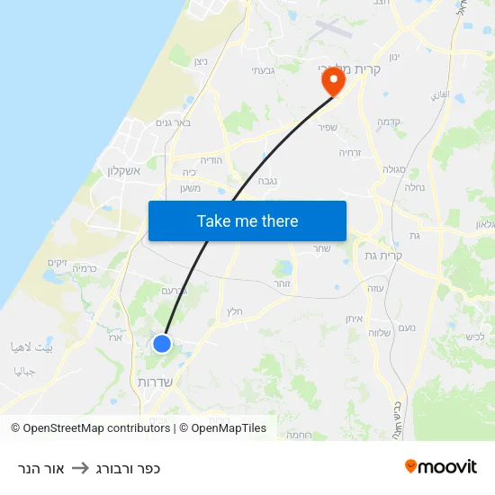 אור הנר to כפר ורבורג map