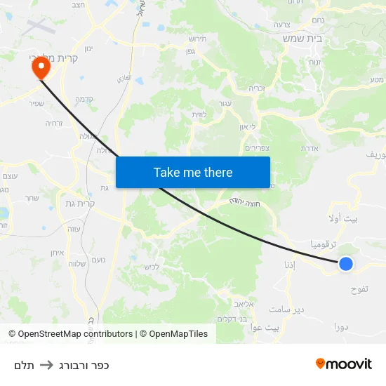 תלם to כפר ורבורג map