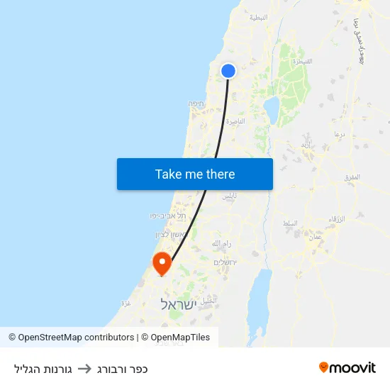 גורנות הגליל to כפר ורבורג map