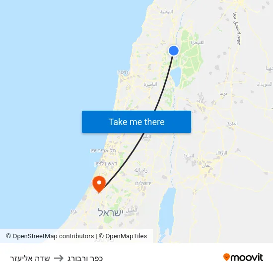 שדה אליעזר to כפר ורבורג map